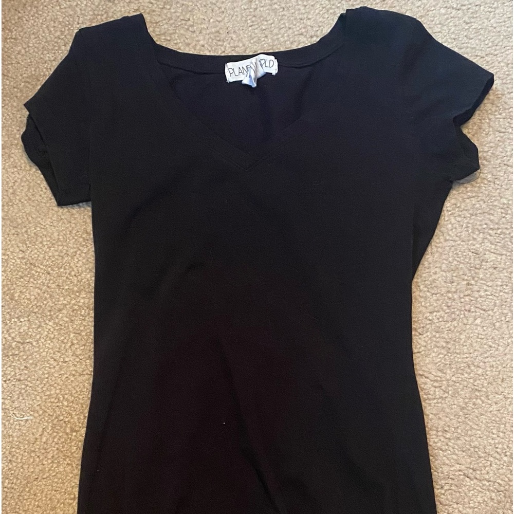 Planet Gold Black V-neck shirt